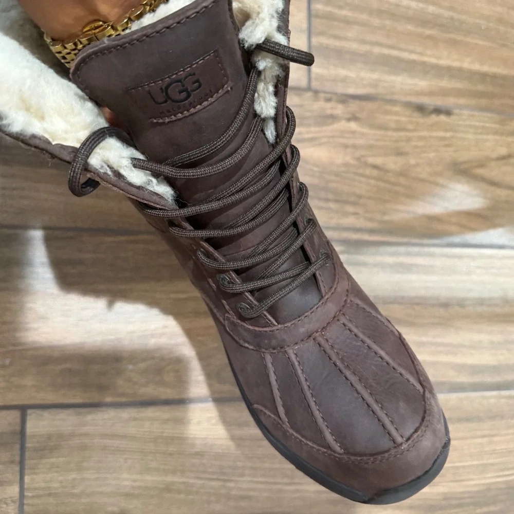 UGG Adirondack III Waterproof Stout Brown Leather Winter Boots Women 6.5